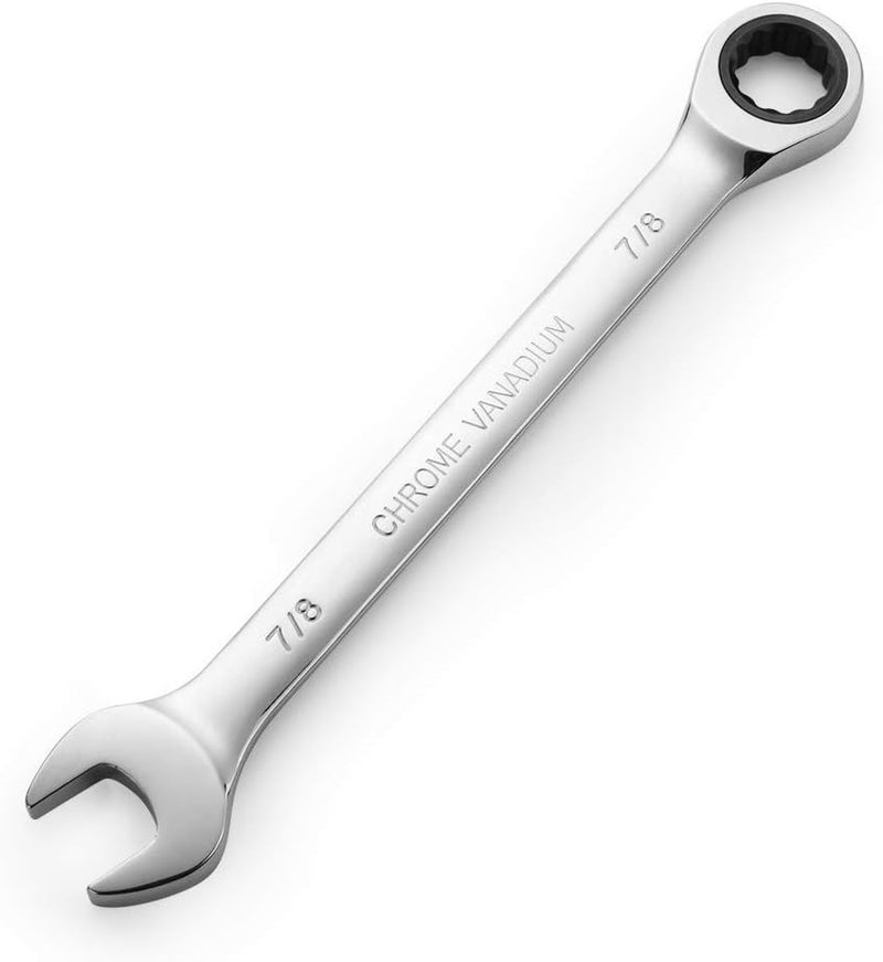 FLZOSPER 7/8in. SAE Ratchet Wrench,Box End Head 72-Tooth Ratcheting Combination Wrench Spanner - Image 1